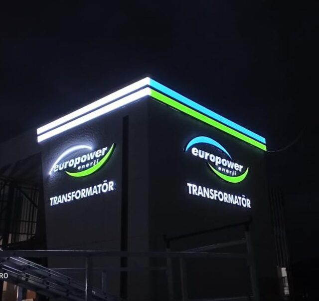 Pleksi yüzey aydınlatmalı kutu harf uygulama #europower #girişimelektrik