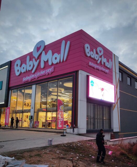 #alüminyumkompozitcephekaplama #alüminyumkutuharf #pleksikutuharf #totem #ışıklıkutuharf #cephekaplama #cephereklamı #ankara #babymall #monoreklam